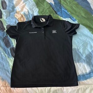 Black Polo Shirt with Embroidered Logo